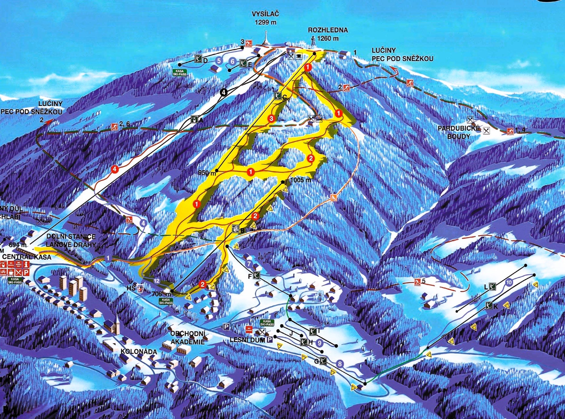 Mapa Ski areálu SkiResort Černá hora