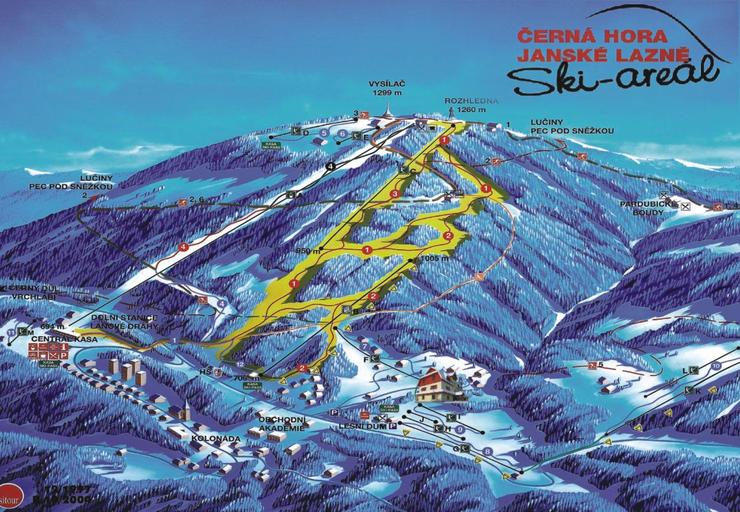 Mapa Ski Resort Černá hora